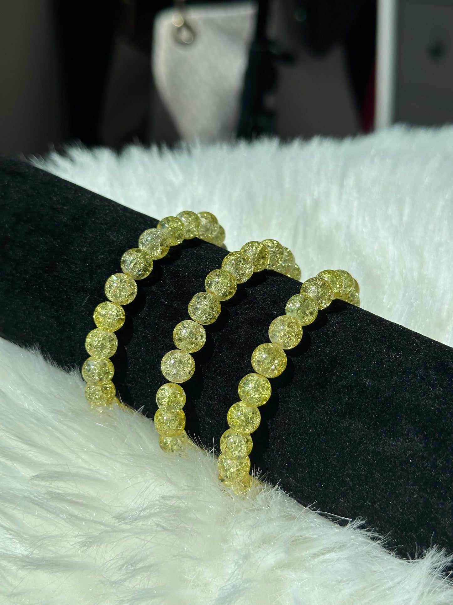 Citrus Crackle Glass Bracelet