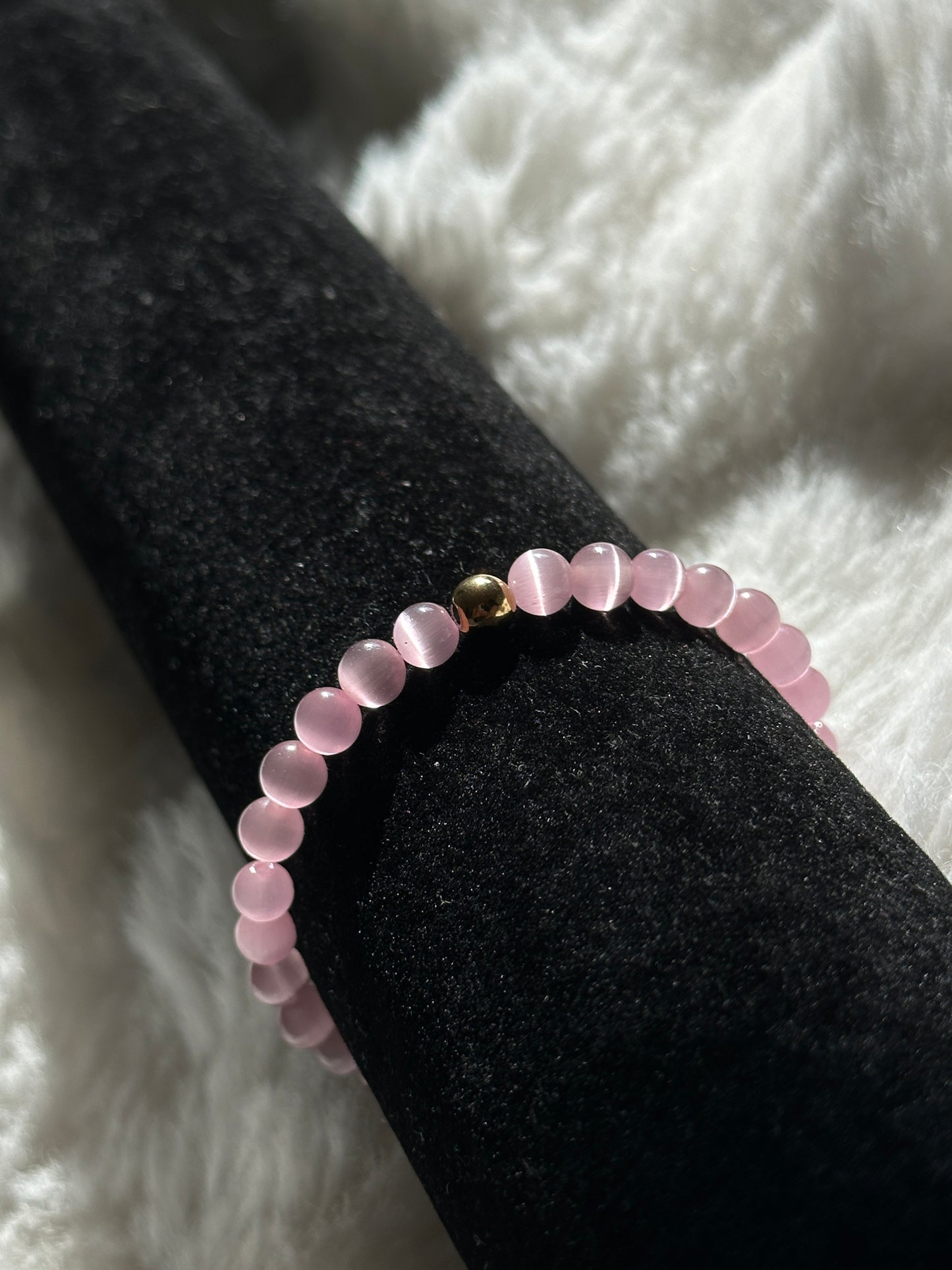 PINK CAT'S EYE BRACELET