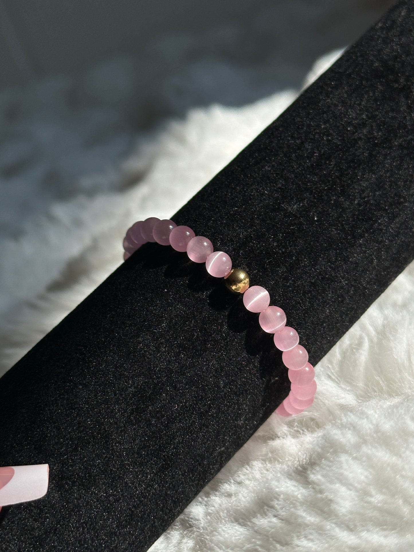 PINK CAT'S EYE BRACELET