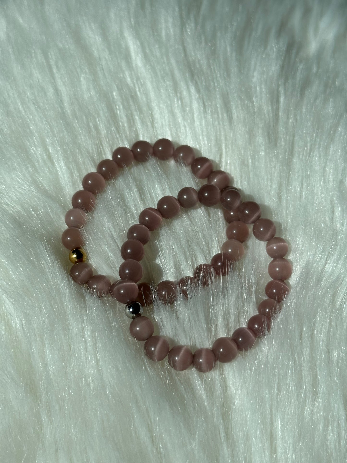 DUSTY ROSE CAT'S EYE BRACELET