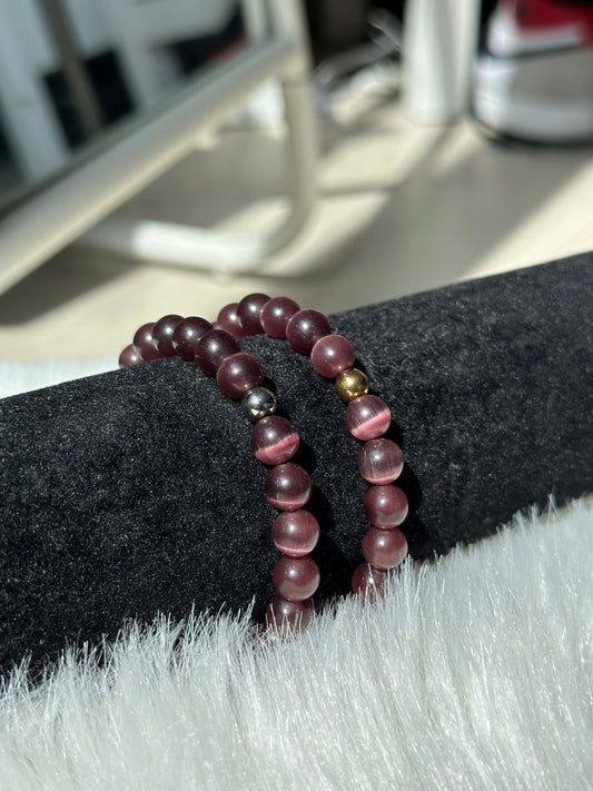 PURPLE CAT'S EYE BRACELET